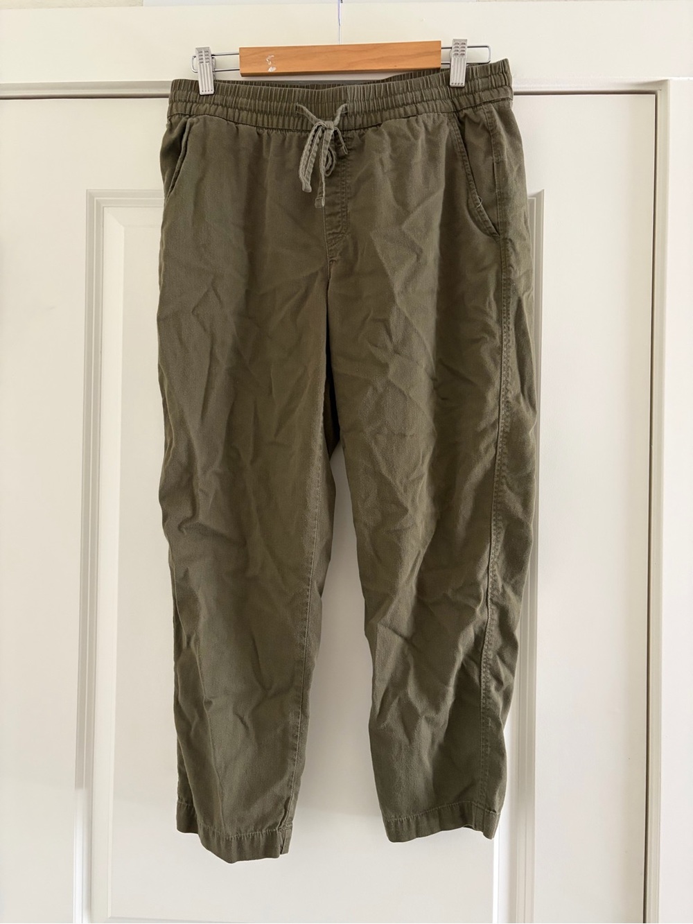 Two GAP Olive Green and black Drawstring  pants